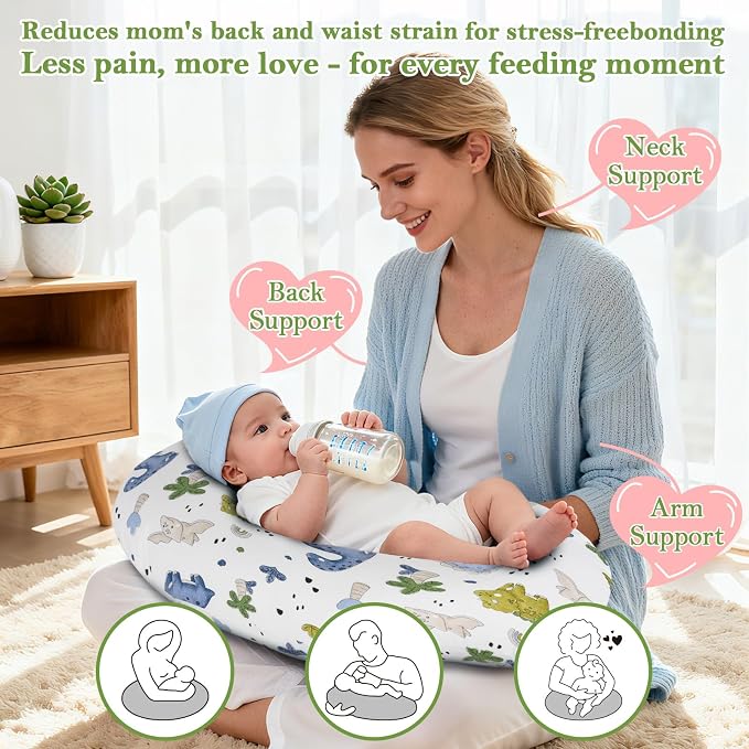 Nursing Pillow for Breastfeeding and Bottle Feeding, Ergonomic Design for Tummy - Image 4