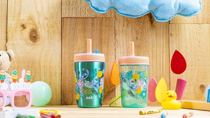 Zak Designs Disney Lilo and Stitch Kelso Tumbler Set, Leak-Proof Screw-On Lid - Image 11