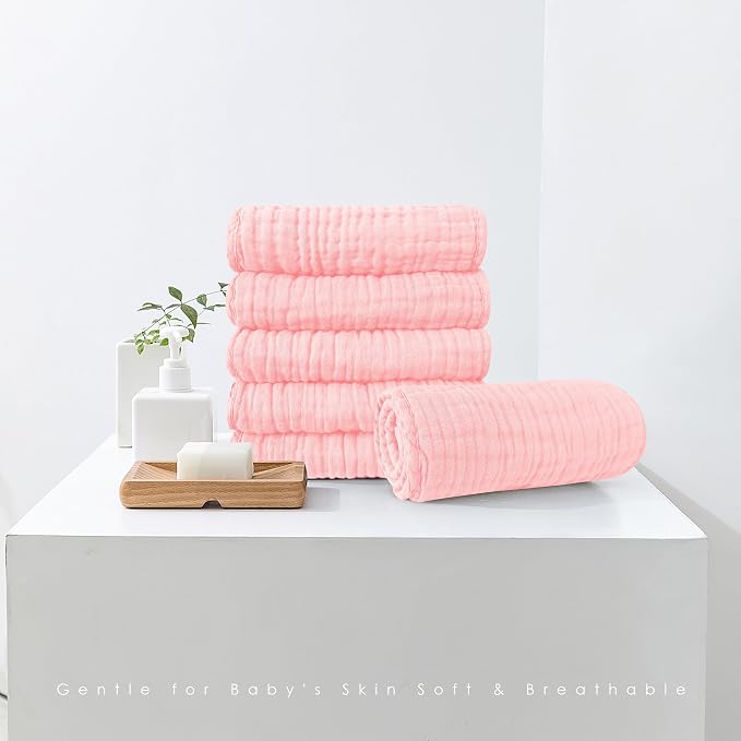 Muslin Burp Cloths 100% Cotton Large 20''x10'' Extra Soft and Absorbent Baby - Image 3