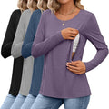 4 Pack Women's Cotton Nursing Tops, Breastfeeding Maternity by Oakgarden