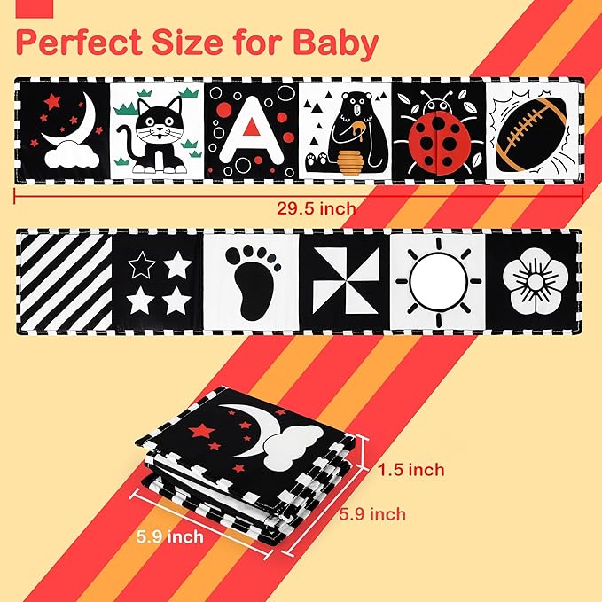 URMYWO Black and White Baby Toys, Tummy Time High Contrast Newborn Toys 0-3 - Image 4