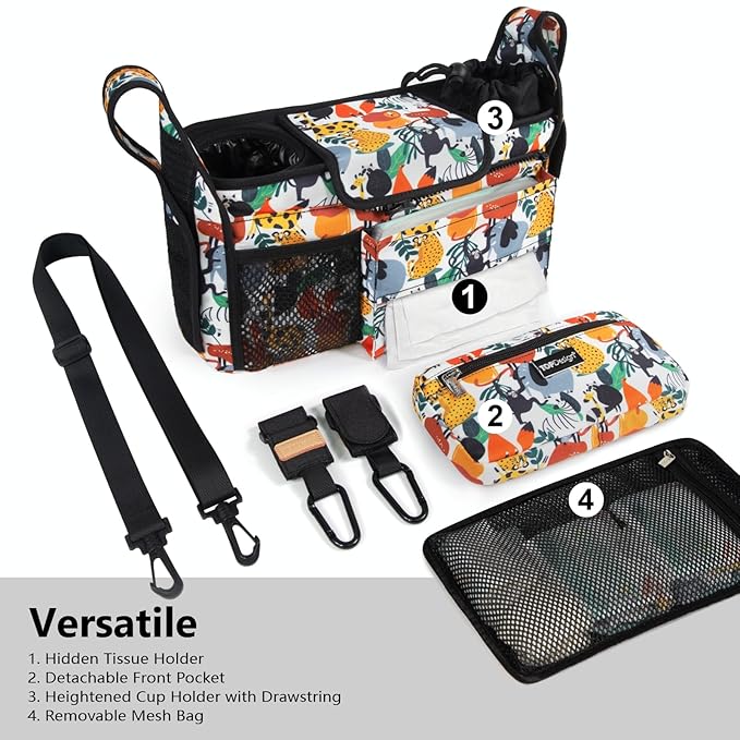 TOPDesign Universal Baby Stroller Organizer, Stroller Caddy - Image 2