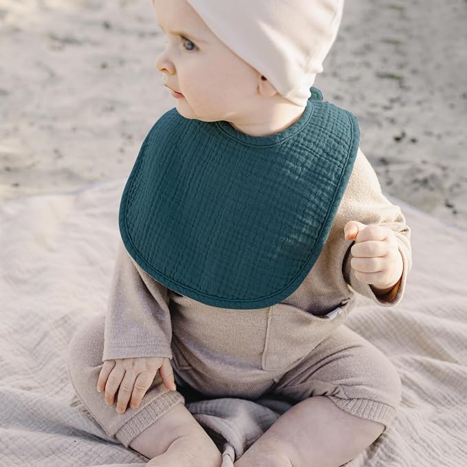 Konssy 10-Pack Muslin Baby Bibs, Soft Cotton Bandana Bibs - Image 6