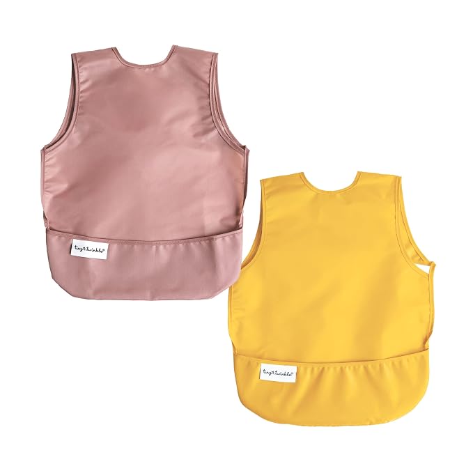 Tiny Twinkle Short Sleeve Apron Bibs by TinyTwinkle