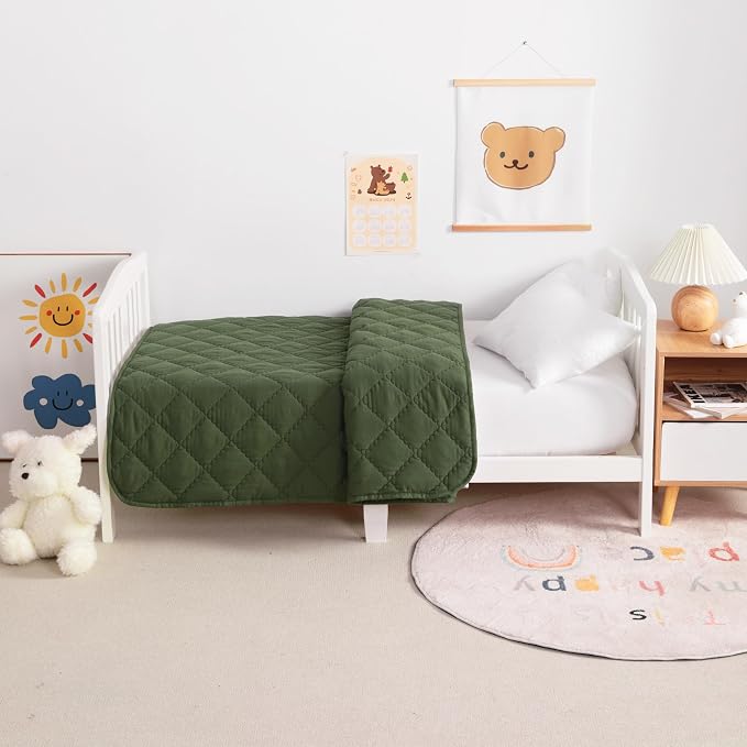 NTBAY Down Alternative Toddler Comforter, Lightweight and Warm Solid Color Baby - Image 4