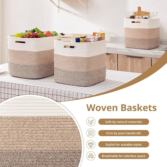 OIAHOMY 13 Kallax Inch Cube Storage Bins, Kallax Insert Storage Baskets - Image 5