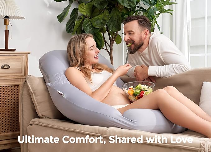 Momcozy Pregnancy Pillow with Cooling Cover, Dreamlign U Pro Maternity Pillow - Image 6