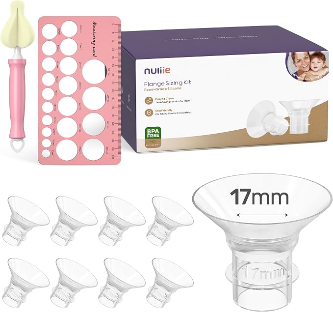 Nuliie 8PCS Silicone Flanges Insert Replacement Kit, Flange Sizing Kit 17mm by nuliie