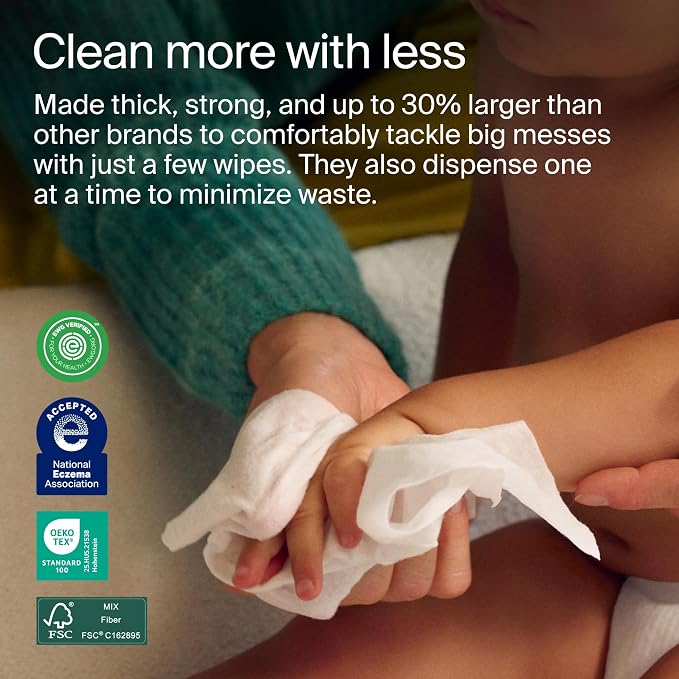 Coterie Baby Wipes + Diapers Kit, Size 1 & Size Newborn Diapers, 4 Pack Wipes - Image 7