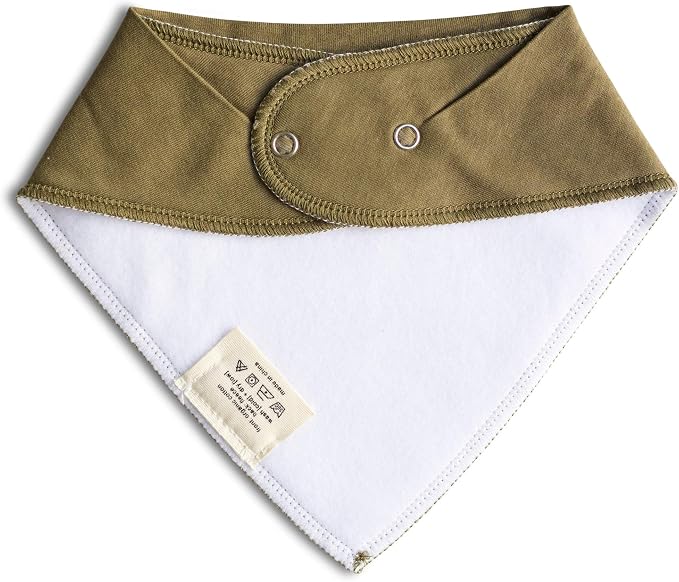 Denver James Bandana Feeding Drool Baby Bib I Soft Organic Cotton I Fleece Back - Image 2