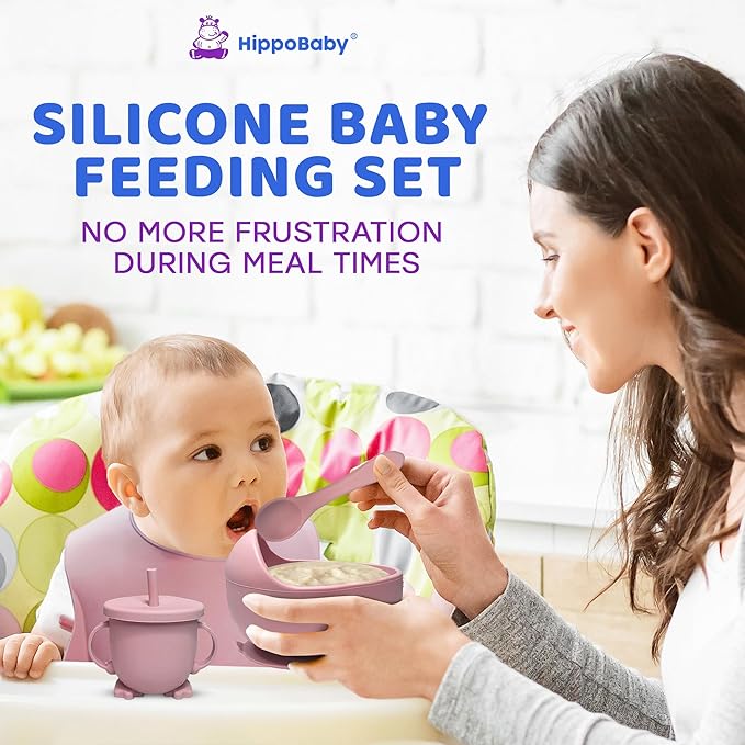 Baby Led Weaning Supplies |10 Piece Silicone Baby Feeding Set, Baby Toddler Bib - Image 3