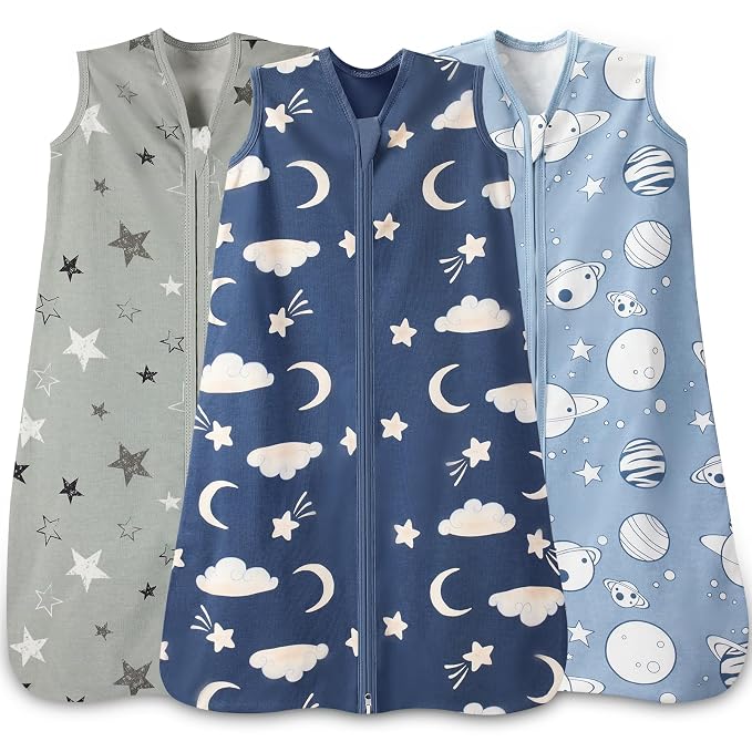 Baby Sleep Sack 0-6 Months, 100% Cotton TOG 0.5 Wearable Blanket by WRRERNSIN
