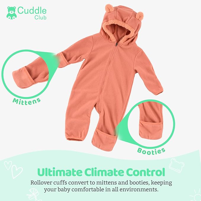 Cuddle Club Fleece Baby Bunting Bodysuit - Image 3