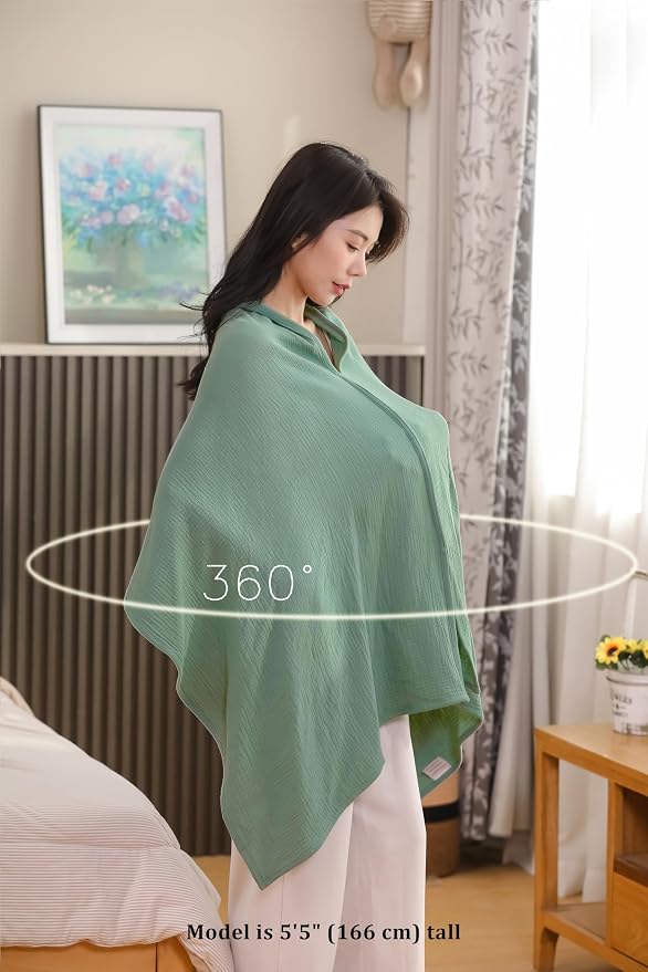 2-Pack Nursing Covers for Breastfeeding, 100% Organic Cotton Muslin - Image 4