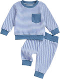 Toddler Baby Boy Fall Clothes Waffle Outfit Long Sleeve Color Blocking by Fufuriprefer