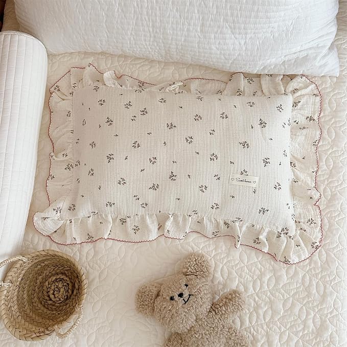 AOJIM Cotton Muslin Kids Toddler Pillowcase by AOJIM-BeddingSetBabyBlanketsSofaCover