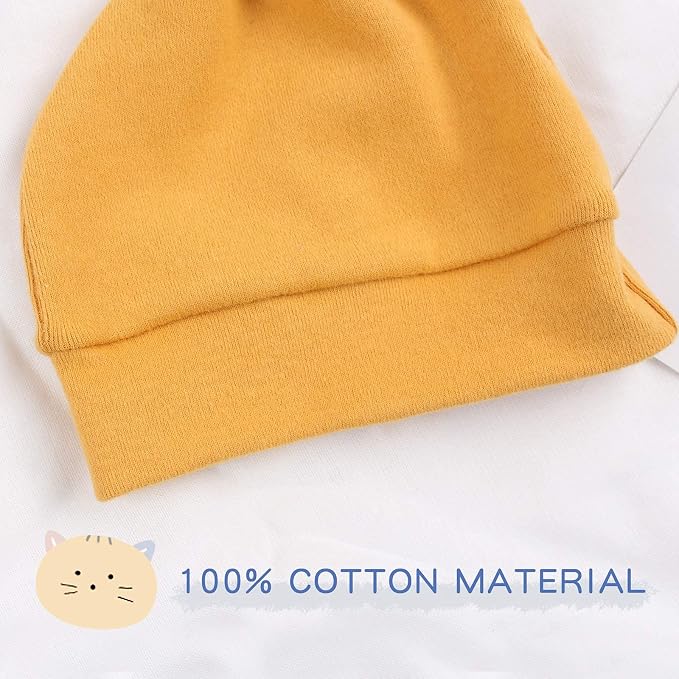 JANGANNSA Newborn Baby Hat Infant Baby Boys Beanie Top Knot Stretchy Hats - Image 4