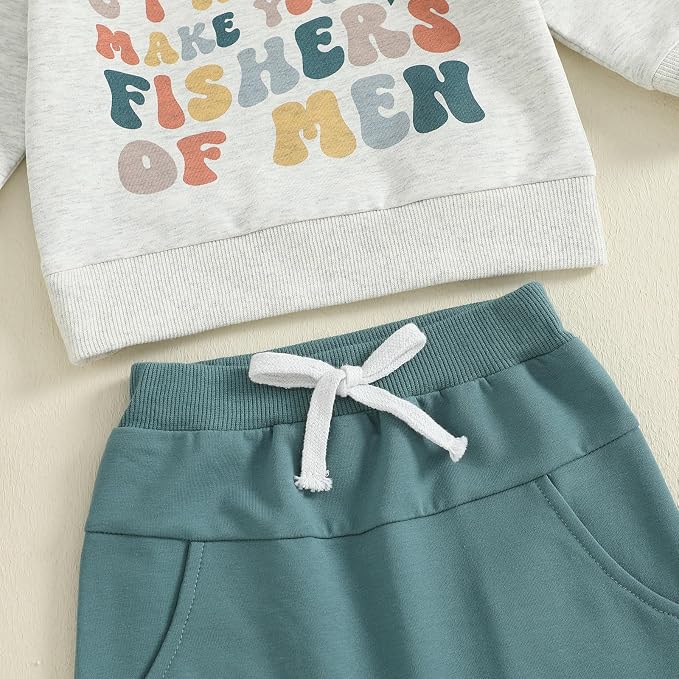 Nyapruwe Toddler Baby Boy Fall Outfit Funny Print Long Sleeve Sweatshirt - Image 6