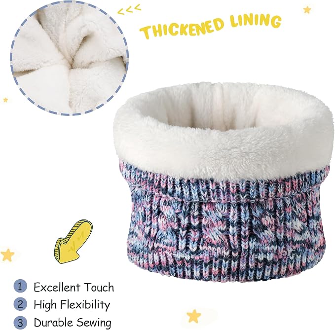 Kids Toddlers Winter Beanie Hats Gloves Neck Scarf Set Mittens Gifts - Image 3