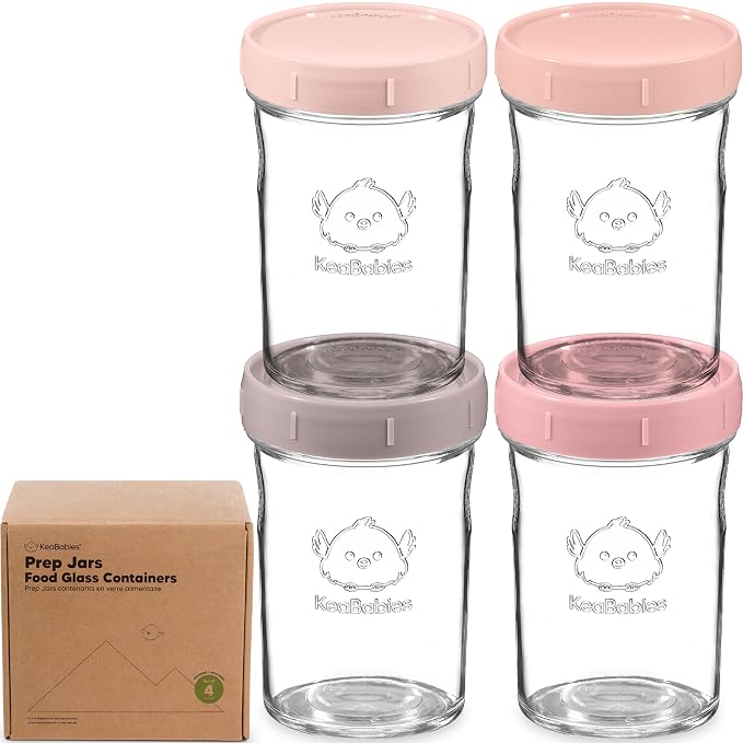KeaBabies 4pk 8oz Glass Baby Food Containers by KeaBabies