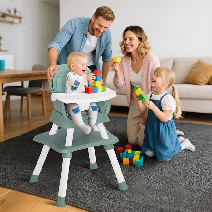 Baby High Chair, 8 in 1 Convertible Highchairs - Image 6