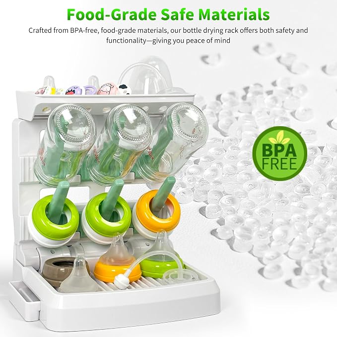 Baby Bottle Drying Rack for 6 Bottles, Vertical Cup Drying Holder, Space Saving - Image 7