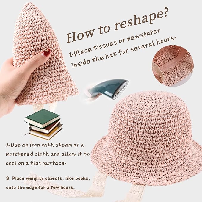 Baby Girl Straw Hat Outdoor Baby Sun Protection Hats Summer Bowknot Beach Cap - Image 6