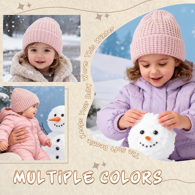 Toddler Beanie Baby Beanies for Kids Boys Winter Hat Girl Cute Kintted Beanie - Image 5