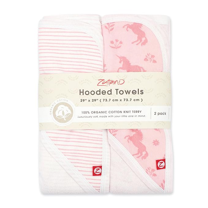 Zutano Hooded Baby Towels, Organic Cotton Baby Bath Towel, Ultra Soft and - Image 2