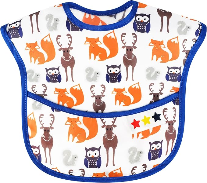 Accmor Baby Bibs, Waterproof Baby Toddler Bibs, Apron Smock Bib - Image 9