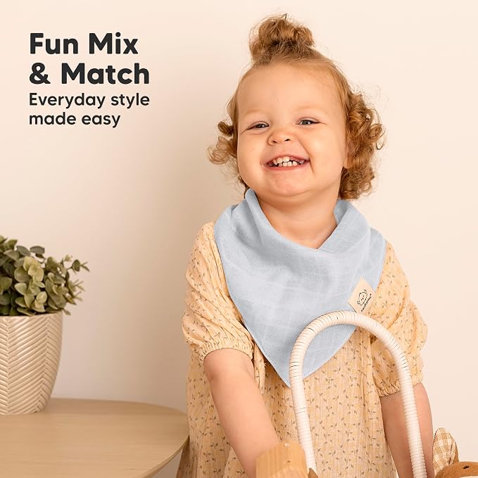 KeaBabies 8-Pack Muslin Baby Bibs - Image 8