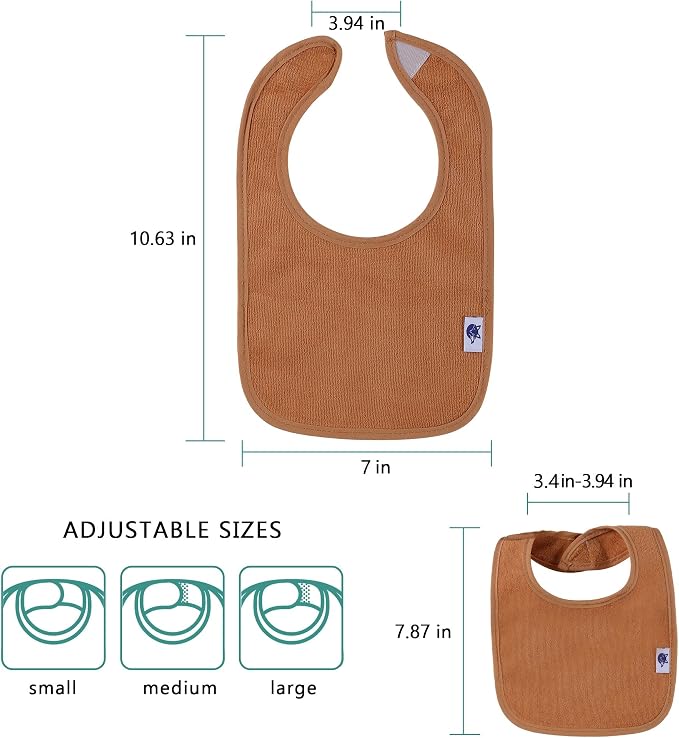 SPINFOX Waterproof Baby Bibs for Girls, Unisex Drool Bib Cotton Solid Knit - Image 2