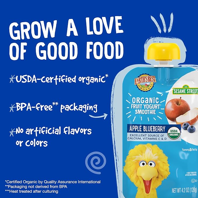 Earth's Best Organic Yogurt Smoothie Pouches, 24+ Months, Fruit Yogurt Smoothie - Image 6