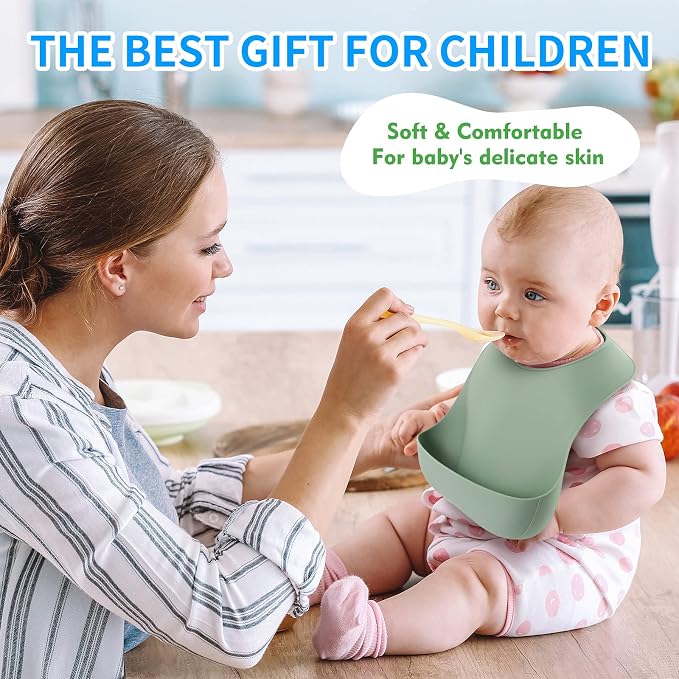 ME.FAN Silicone Baby Bibs for Babies & Toddlers | Adjustable Silicone Bibs 2 Set - Image 4