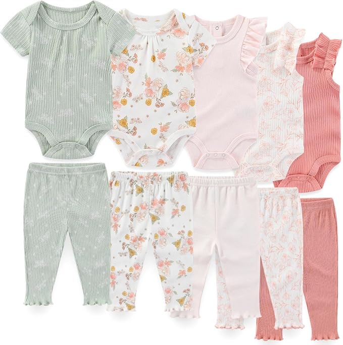 Unisex Baby Boy Girl Pants Sets 10 pack Cotton Casual New born Clothes Comfort by JELYLOVE