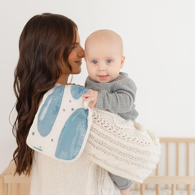 Crane Baby Muslin Burp Cloths, Nautical Theme Whale Design, Baby Boy Essentials - Image 10