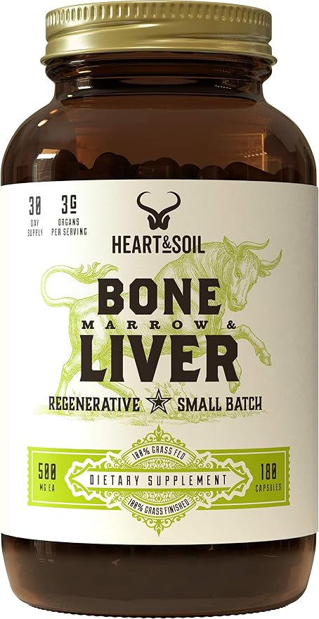 HEART & SOIL - Grass-Fed Bone Marrow and Beef Liver Supplement – 3000mg by HeartSoil