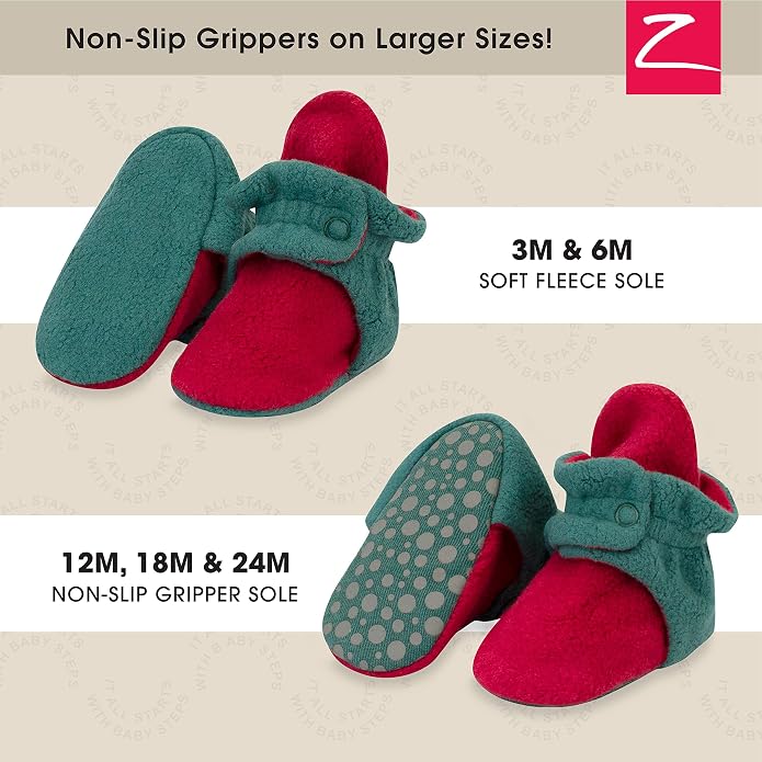 Zutano Unisex Fleece Baby Booties, Two Snap Closure, Newborn to 24 Months - Image 2
