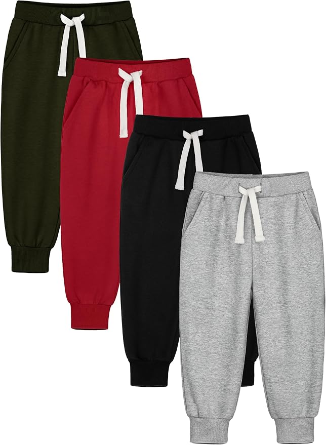 HXP 4 Pack Toddler Boys Sweatpants Pure Cotton Toddler Sweatpants Boys Kids by Unknown