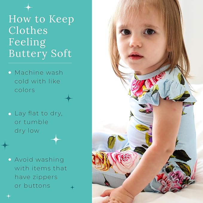 Posh Peanut Baby Girl Pajamas – Ruffled Cap Sleeve Romper PJs – Soft Viscose - Image 8