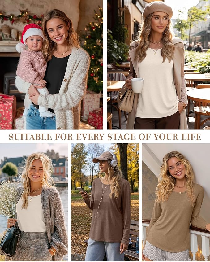 4 Pack Women's Cotton Nursing Tops, Breastfeeding Maternity - Image 5