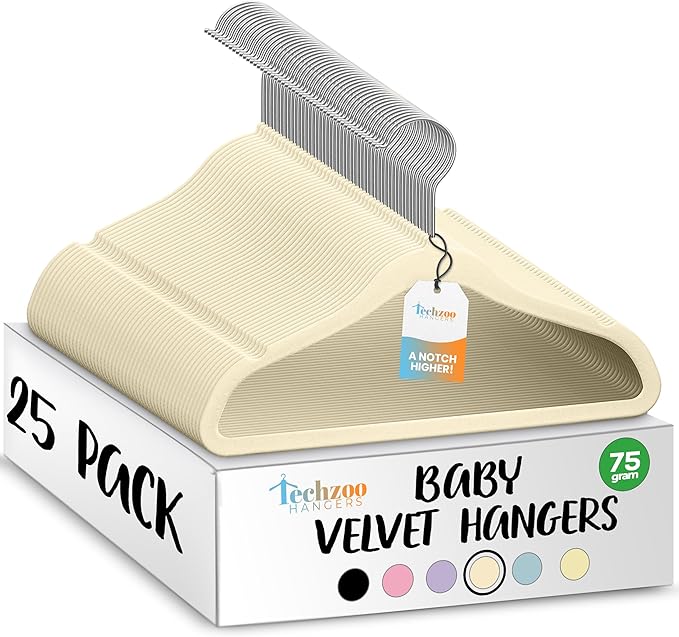 25 Premium Baby Velvet Hangers by TECHZOO