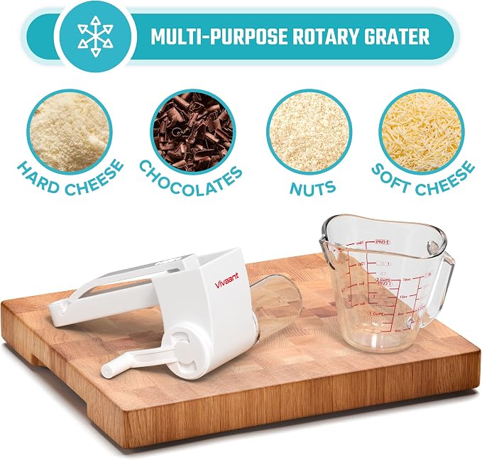 Parmesan Cheese Grater Hand Crank, Restaurant-Grade Rotary Cheese Grater - Image 3