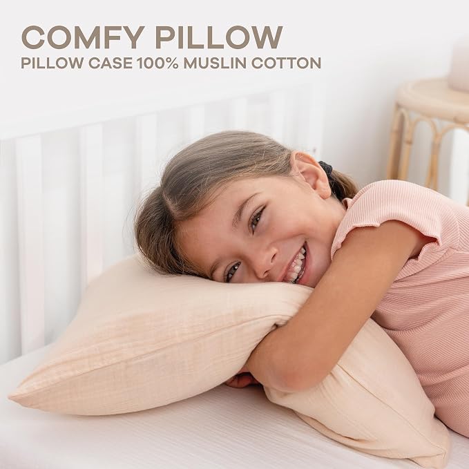 Comfy Cubs Toddler Pillow with Muslin Pillowcase, 13 x 18 in - Image 3