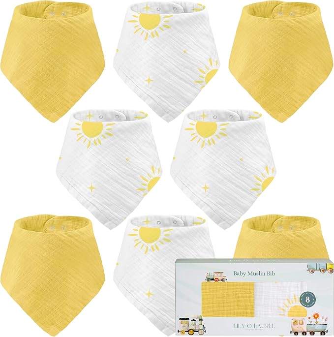Muslin Baby bibs for drooling and teething, 100% cotton, Bibs for baby girl by LilyOlaurel
