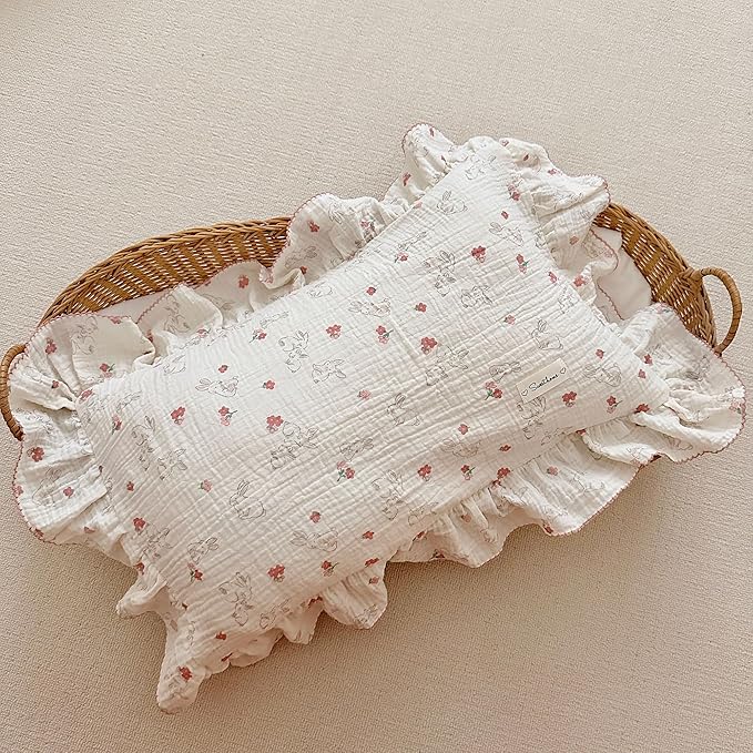 AOJIM Muslin Cotton Kids Toddler Pillowcase by AOJIM-BeddingSetBabyBlanketsSofaCover