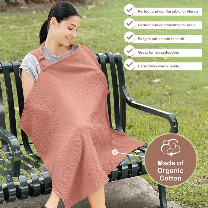 Premium Organic Breathable Muslin Nursing Cover - Image 7