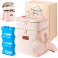 Breastmilk Cooler Bag with Ice Pack & Pacifier Case, Large Double Layer by Derbiedersinn