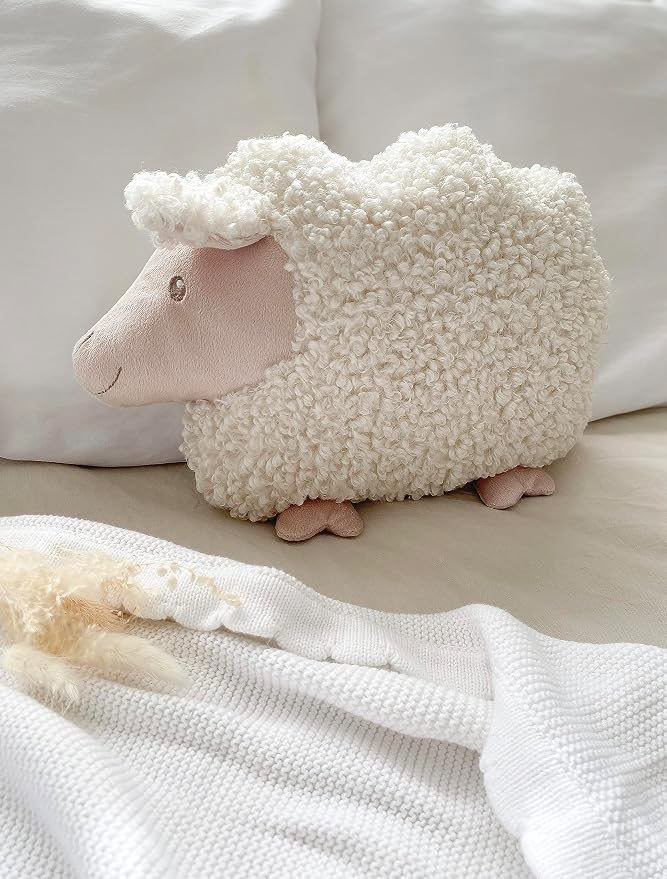 MON AMI Lamb Shaped Pillow – 13.5x12 Inch Plush Sheep Cushion | Soft Decorative - Image 3