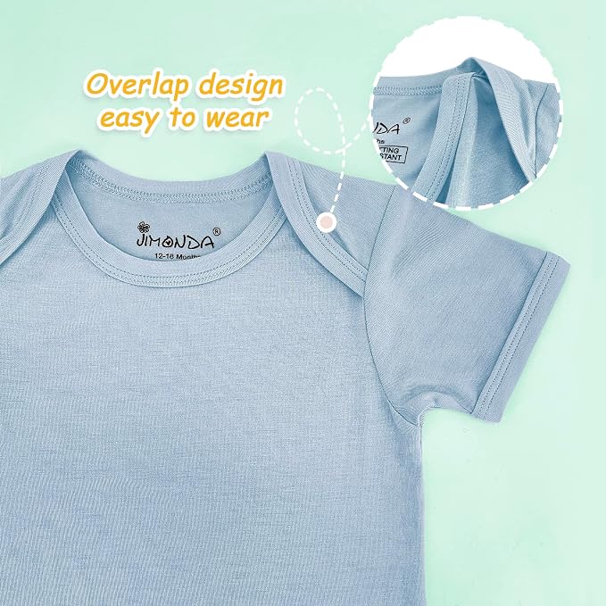 Jimonda Baby Bodysuits Rayon from Bamboo Short Sleeve Baby Boys Girls Rompers - Image 5